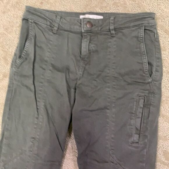 Zara Army Olive Green Denim Pants Ladies 4 - Picture 8 of 8